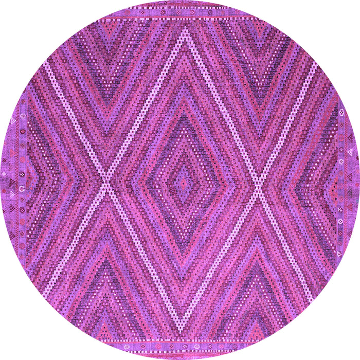Round Southwestern Purple Country Rug, con855pur