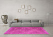 Machine Washable Southwestern Pink Country Rug in a Living Room, wshcon855pnk