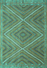 Southwestern Turquoise Country Rug, con855turq