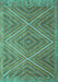 Southwestern Turquoise Country Rug, con855turq