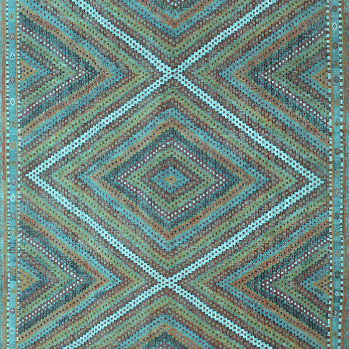 Machine Washable Southwestern Light Blue Country Rug, wshcon855lblu