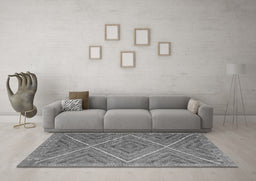 Machine Washable Southwestern Gray Country Rug in a Living Room,, wshcon855gry