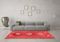 Machine Washable Oriental Red Traditional Rug, wshcon856red
