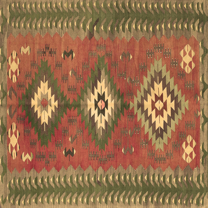 Square Oriental Brown Traditional Rug, con856brn