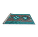 Sideview of Machine Washable Oriental Light Blue Traditional Rug, wshcon856lblu