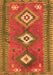 Serging Thickness of Machine Washable Oriental Orange Traditional Area Rugs, wshcon856org