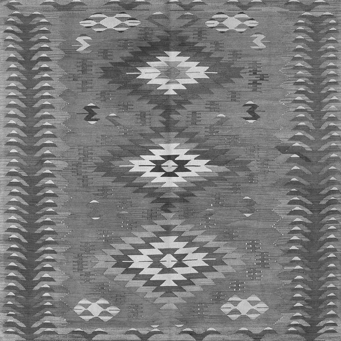 Round Machine Washable Oriental Gray Traditional Rug, wshcon856gry