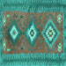 Square Oriental Turquoise Traditional Rug, con856turq