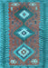 Machine Washable Oriental Light Blue Traditional Rug, wshcon856lblu