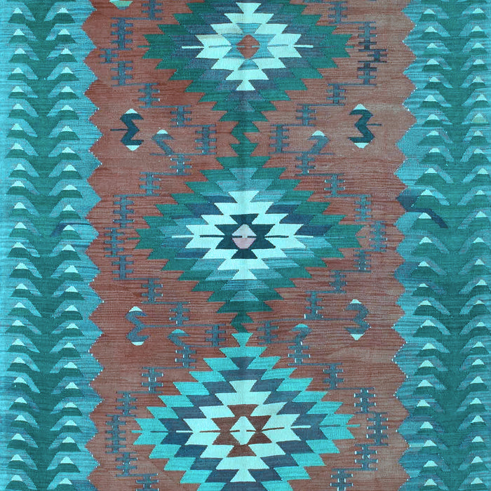 Machine Washable Oriental Light Blue Traditional Rug, wshcon856lblu