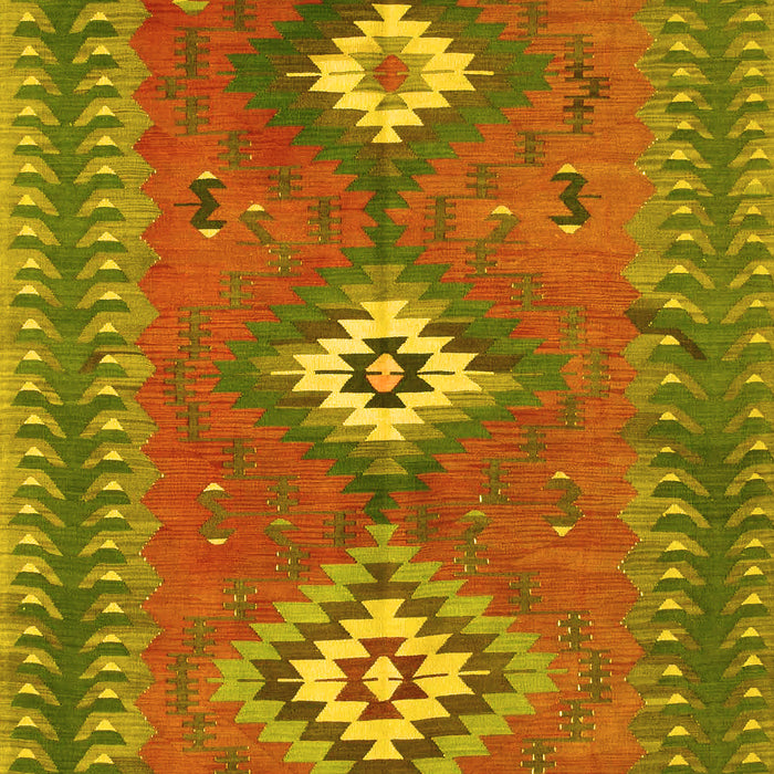 Machine Washable Oriental Yellow Traditional Rug, wshcon856yw