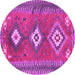 Round Oriental Pink Traditional Rug, con856pnk