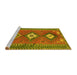 Sideview of Machine Washable Oriental Yellow Traditional Rug, wshcon856yw