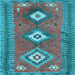 Square Oriental Light Blue Traditional Rug, con856lblu