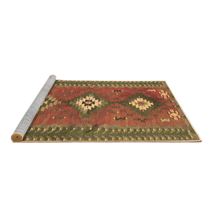 Sideview of Machine Washable Oriental Brown Traditional Rug, wshcon856brn