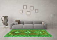 Machine Washable Oriental Green Traditional Rug, wshcon856grn