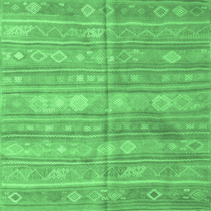 Machine Washable Southwestern Emerald Green Country Area Rugs, wshcon857emgrn