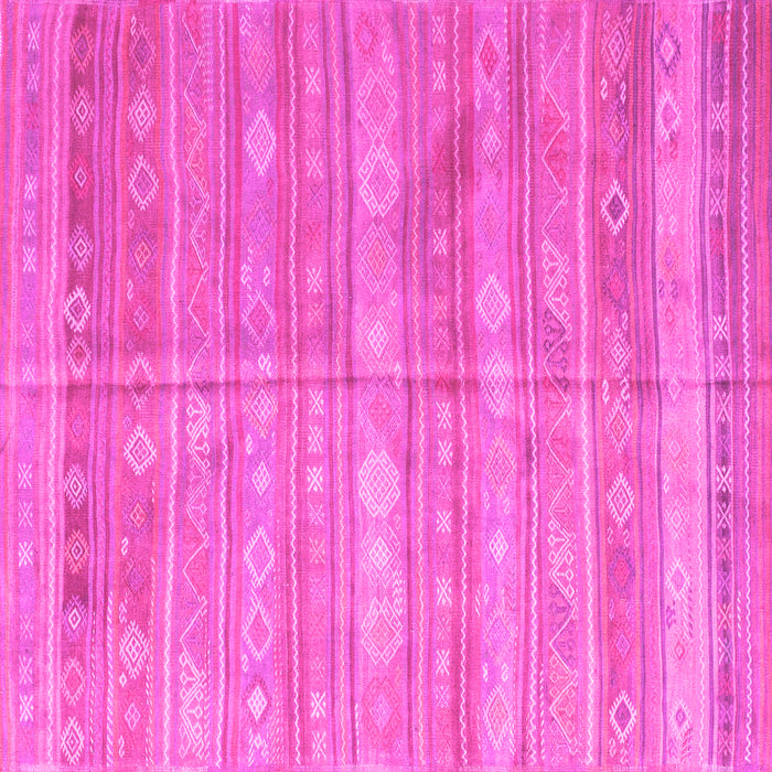 Square Machine Washable Southwestern Pink Country Rug, wshcon857pnk
