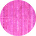 Round Southwestern Pink Country Rug, con857pnk