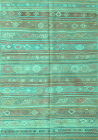 Southwestern Turquoise Country Rug, con857turq