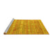 Sideview of Machine Washable Southwestern Yellow Country Rug, wshcon857yw