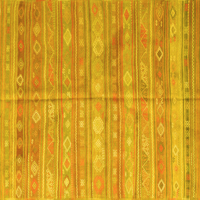 Square Southwestern Yellow Country Rug, con857yw