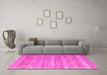 Machine Washable Southwestern Pink Country Rug in a Living Room, wshcon857pnk