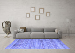 Machine Washable Southwestern Blue Country Rug in a Living Room, wshcon857blu