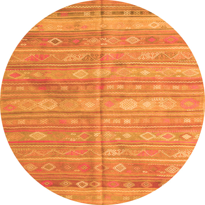 Square Southwestern Orange Country Rug, con857org