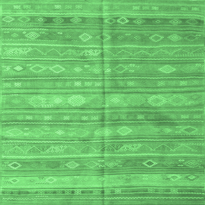 Square Southwestern Emerald Green Country Rug, con857emgrn