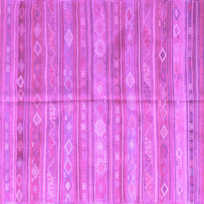 Square Machine Washable Southwestern Purple Country Area Rugs, wshcon857pur