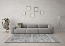 Machine Washable Southwestern Gray Country Rug in a Living Room,, wshcon857gry