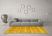 Machine Washable Southwestern Yellow Country Rug in a Living Room, wshcon857yw