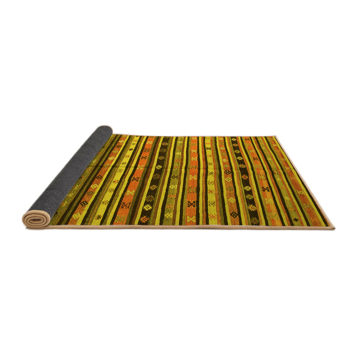 Sideview of Southwestern Yellow Country Rug, con858yw