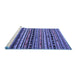 Sideview of Machine Washable Southwestern Blue Country Rug, wshcon858blu