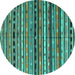 Round Southwestern Turquoise Country Rug, con858turq