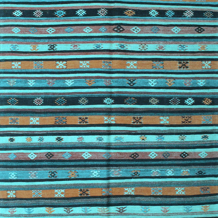 Machine Washable Southwestern Light Blue Country Rug, wshcon858lblu