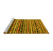 Sideview of Machine Washable Southwestern Yellow Country Rug, wshcon858yw