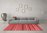 Machine Washable Southwestern Red Country Rug, wshcon858red