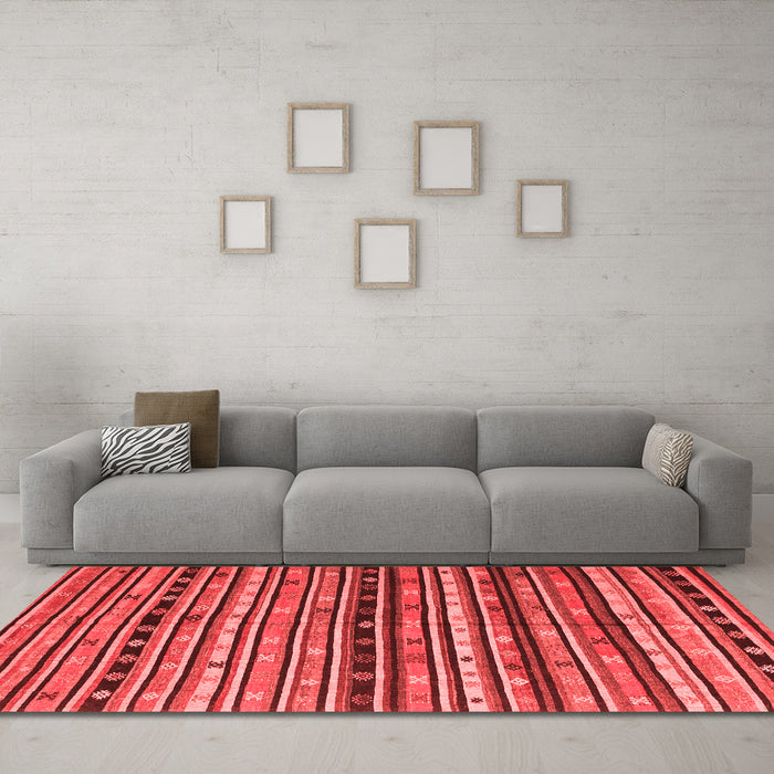 Country Red Washable Rugs