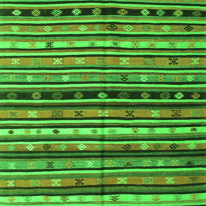 Serging Thickness of Machine Washable Southwestern Green Country Area Rugs, wshcon858grn