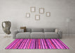 Machine Washable Southwestern Pink Country Rug in a Living Room, wshcon858pnk