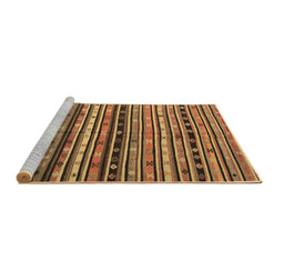 Sideview of Machine Washable Southwestern Brown Country Rug, wshcon858brn