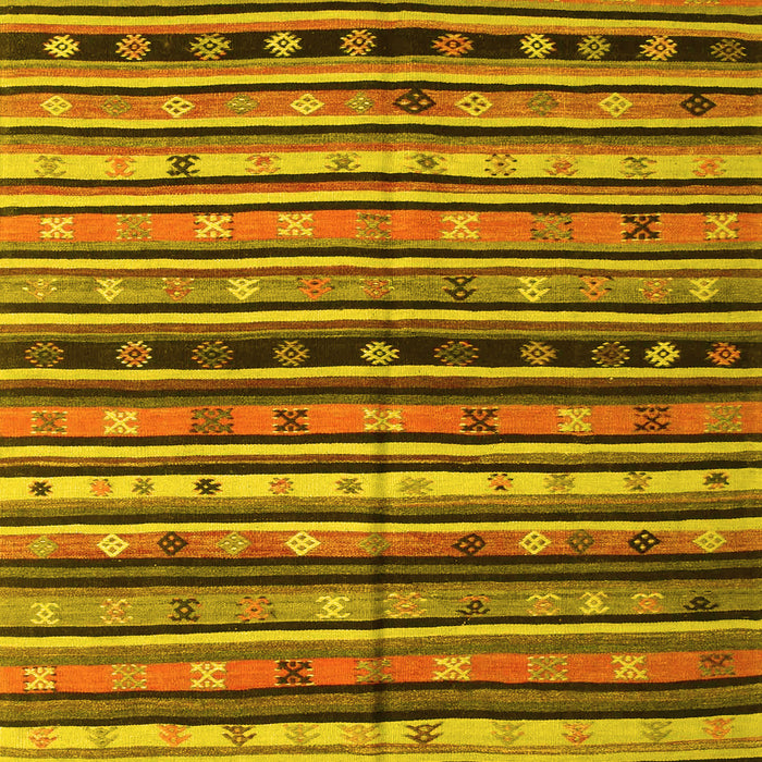 Machine Washable Southwestern Yellow Country Rug, wshcon858yw