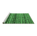 Sideview of Machine Washable Southwestern Emerald Green Country Area Rugs, wshcon858emgrn