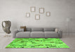 Machine Washable Patchwork Green Transitional Area Rugs in a Living Room,, wshcon859grn
