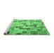 Sideview of Machine Washable Patchwork Emerald Green Transitional Area Rugs, wshcon859emgrn