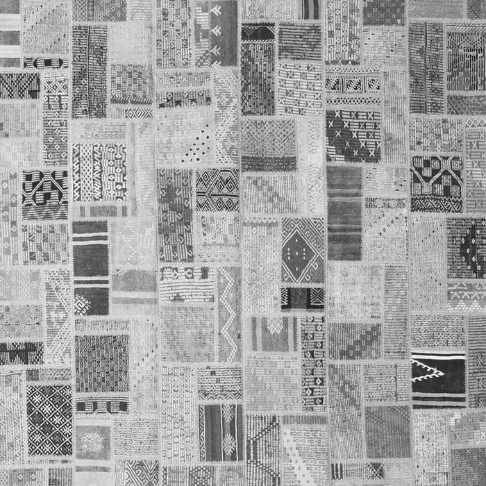 Serging Thickness of Machine Washable Patchwork Gray Transitional Rug, wshcon859gry