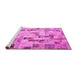 Sideview of Machine Washable Patchwork Pink Transitional Rug, wshcon859pnk