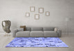 Machine Washable Patchwork Blue Transitional Rug in a Living Room, wshcon859blu